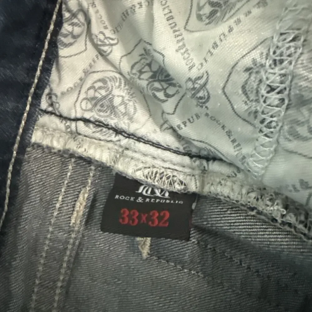 Rock & Republic Neil Jeans‎ Men's 33x32 Straight Leg Pocket Stretch EUC